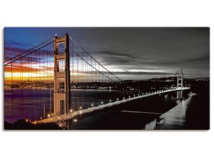 4055327972765 - Wandbild ARTLAND The Golden Gate Bridge Bilder Gr B H 100 cm x 50 cm Leinwandbild Brücken Querformat 1 St schwarz Bild Poster Bilder als Alubild Leinwandbild Wandaufkleber oder in versch Größen