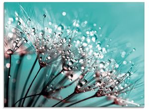 4055327989565 - Glasbild ARTLAND Glitzernde Pusteblume I Bilder Gr B H 80 cm x 60 cm Glasbild Blumen Querformat 1 St blau Bild Glasbild Glasbilder Bilder in verschiedenen Größen