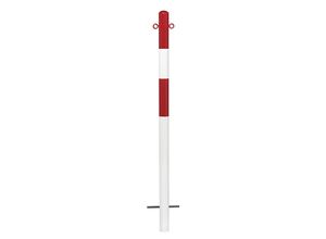 4055381100258 - Sperrpfosten zum Einbetonieren Ø 60 mm rot-weiß kunststoffbeschichtet 2 Ösen 4055381100258 - Sperrpfosten zum Einbetonieren Ø 60 mm rot-weiß kunststoffbeschichtet 2 Ösen