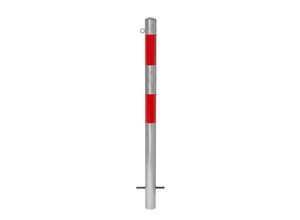 4055381100890 - Sperrpfosten Morion zum Einbetonieren Ø 76 mm feuerverzinkt   rot reflektierend 1 Öse kaiserkraft