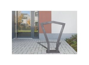 4055381570266 - Anlehnbügel COPPA Quadratrohr 60 x 40 mm feuerverzinkt zum Aufdübeln mit Bodenplatte