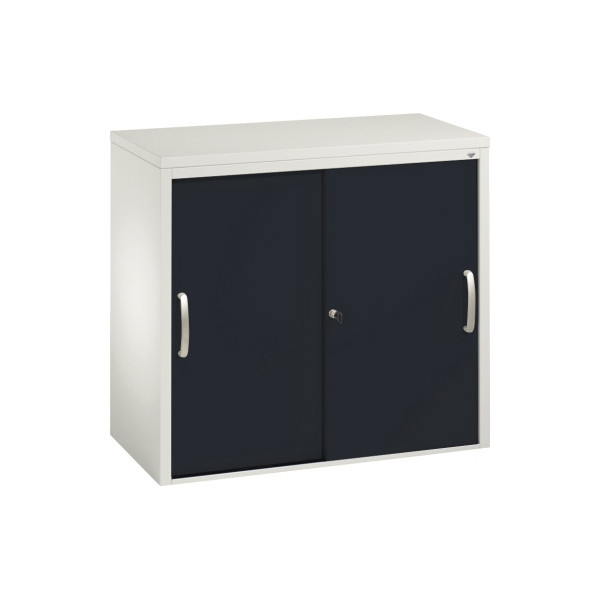 4055404374826 - C+P Sideboard mit Schiebetüren Acurado H720xB800xT400mm Korpus Lichtgrau Fronten Schwarzgrau Anzahl Fächer 1