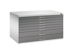 4055404389455 - CP 7200 Planschrank lichtgrau vulkangrau 8 Schubladen 1350 x 960 x 760 cm