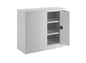 4055479003393 - Falttürenschrank Vollblechtüren 2 verzinkte Böden BxTxH 1200x500x1000 mm RAL 7035