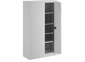 4055479003454 - - Falttürenschrank Vollblechtüren 4 verzinkte Böden BxTxH 1200x500x1950 mm ral 7035