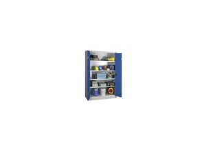 4055479628510 - - Falttürenschrank Vollblechtüren 4 verzinkte Böden BxTxH 1200x500x1950 mm ral 7035 5010