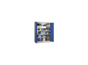 4055479632807 - - Falttürenschrank Vollblechtüren 4 verzinkte Böden BxTxH 1500x500x1950 mm ral 7035 5010