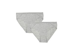 4055502341690 - - Mädchen-Slip ESSENTIAL UNI 2er-Pack in grau melange Gr140