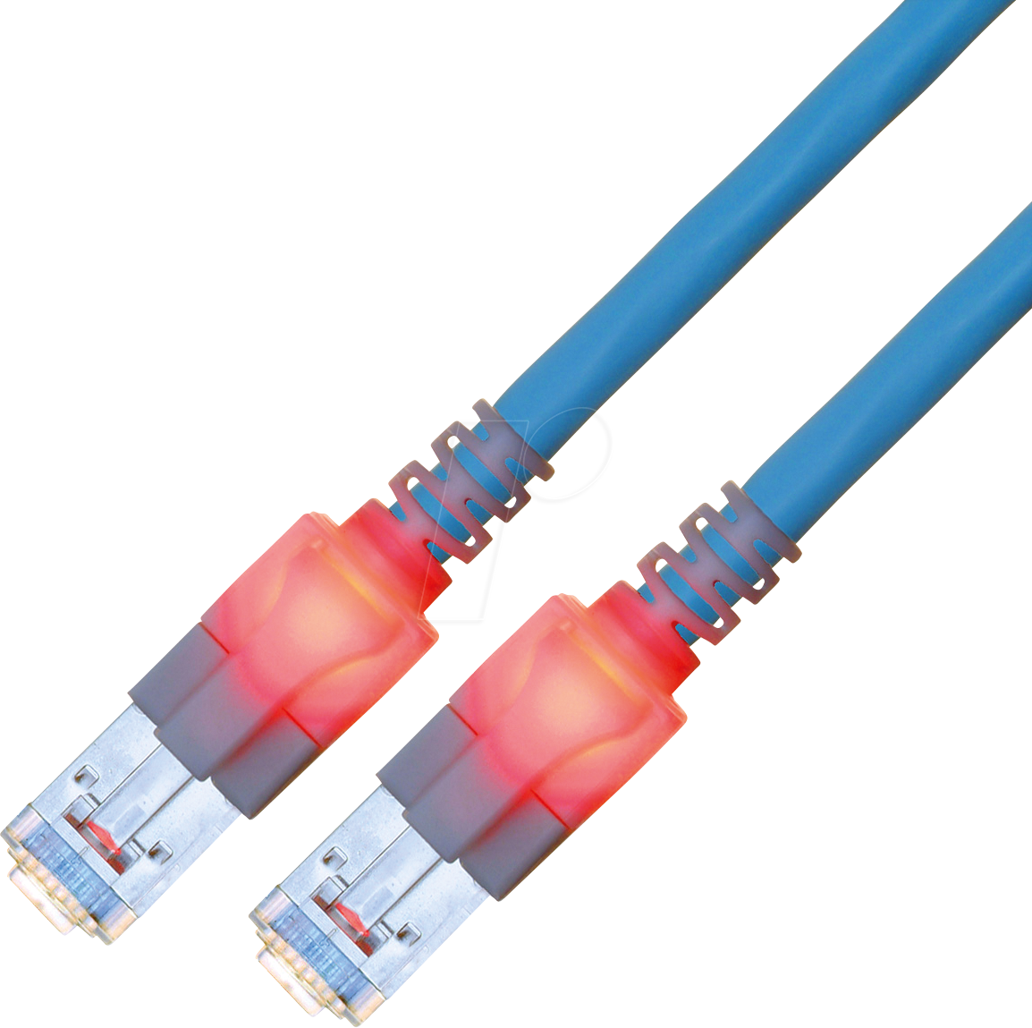 4055516080677 - CS1OBCDCD0070 - Cat6 LED Patchkabel DualBoot S FTP blau 7 m