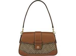 4055539514401 - AIGNER Henkeltasche Leder Emblem Logo-Print zweifarbig für Damen beige