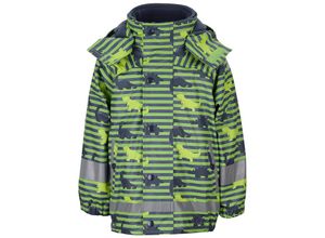 4055579216389 - - Regenjacke DINO mit Innenfleece in grün Gr98