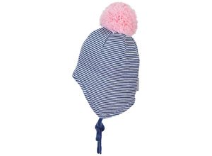 4055579227378 - - Wintermütze POMPOM gestreift in mittelblau Gr41