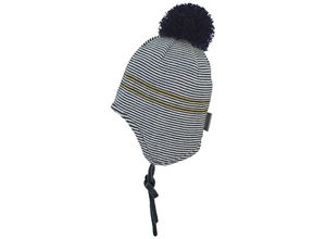 4055579227422 - - Wintermütze POMPOM gestreift in ecru Gr43