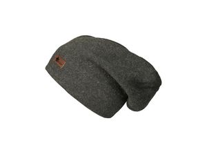 4055579791794 - - Strick-Beanie MELANGE doppellagig mit Wolle in antrazith Gr49