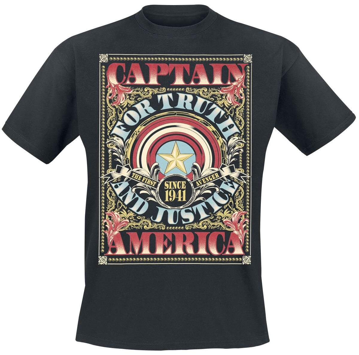 4055585097743 - Flourish Shield T-Shirt schwarz in L 4055585097743 - Flourish Shield T-Shirt schwarz in L