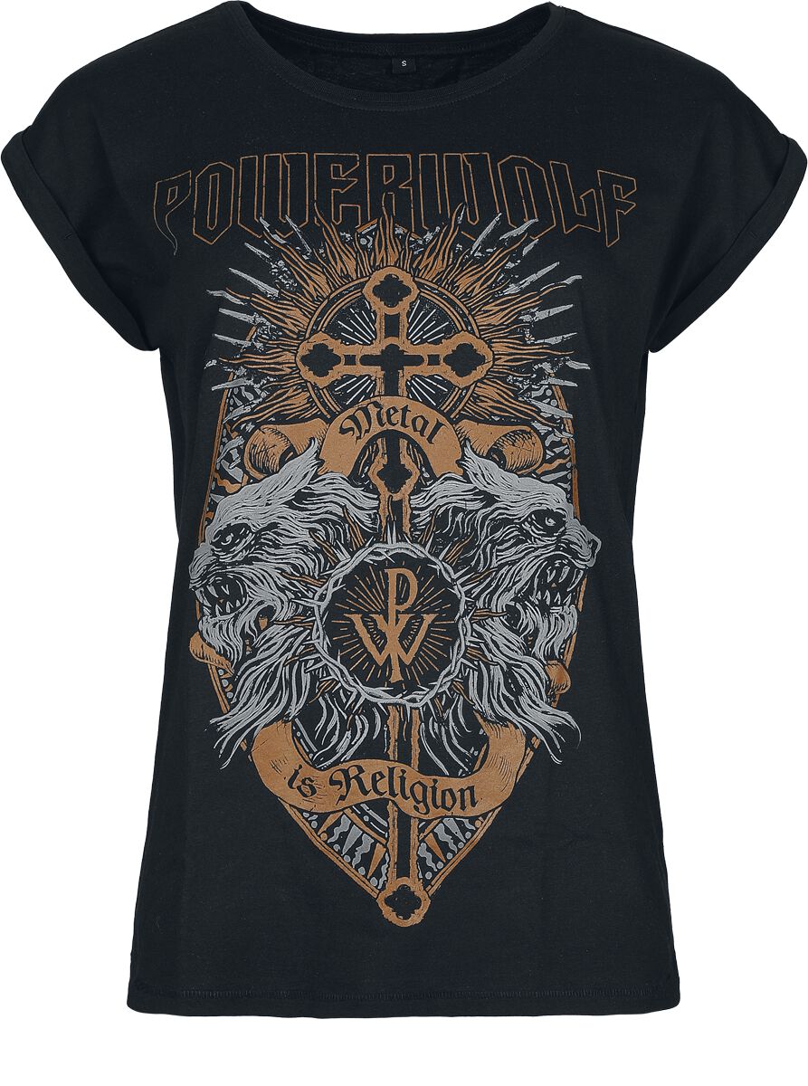 4055585383297 - Crest Wolves T-Shirt schwarz in L 4055585383297 - Crest Wolves T-Shirt schwarz in L