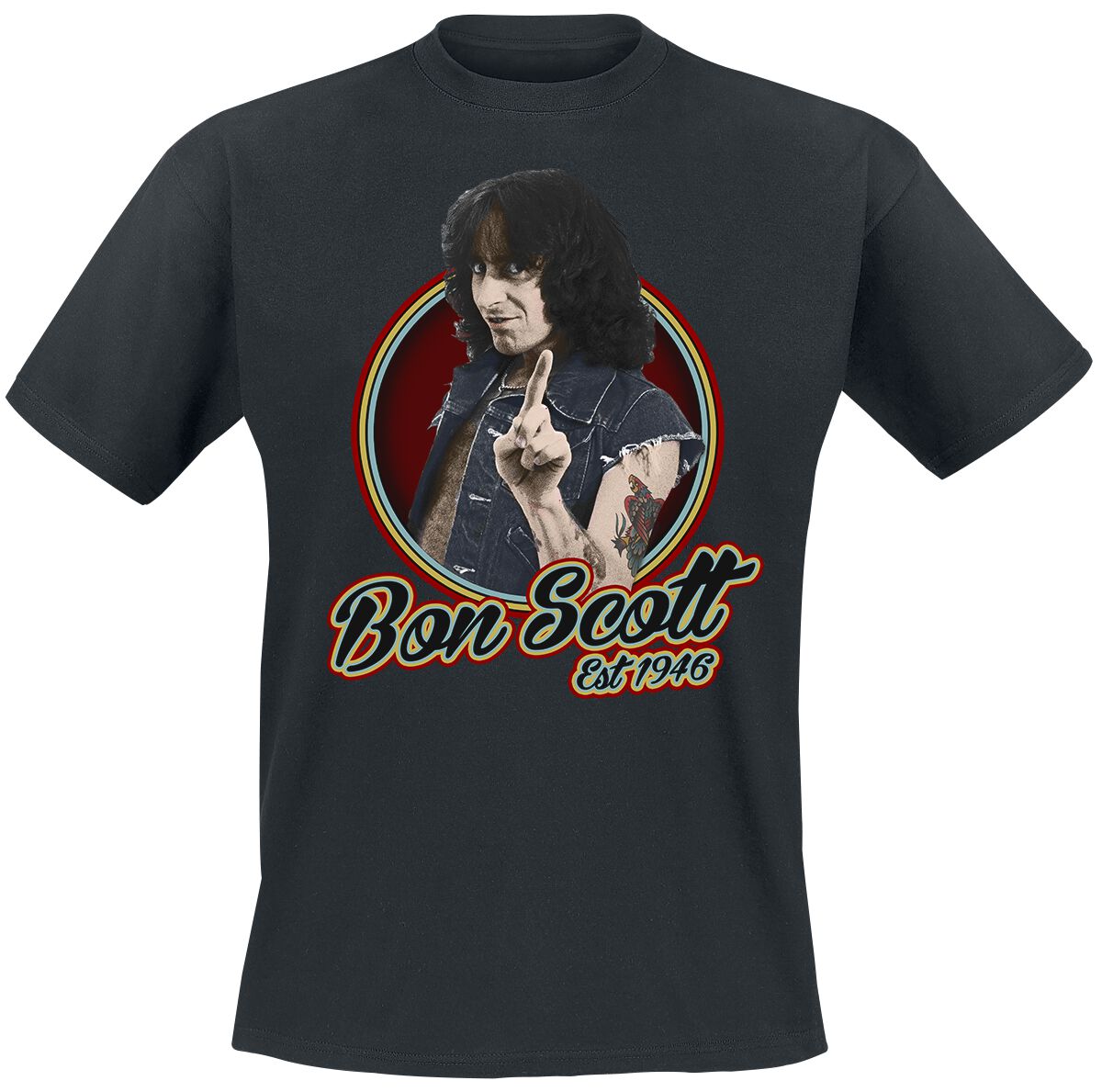 4055585441331 - Retro Circle T-Shirt schwarz in XL 4055585441331 - Retro Circle T-Shirt schwarz in XL