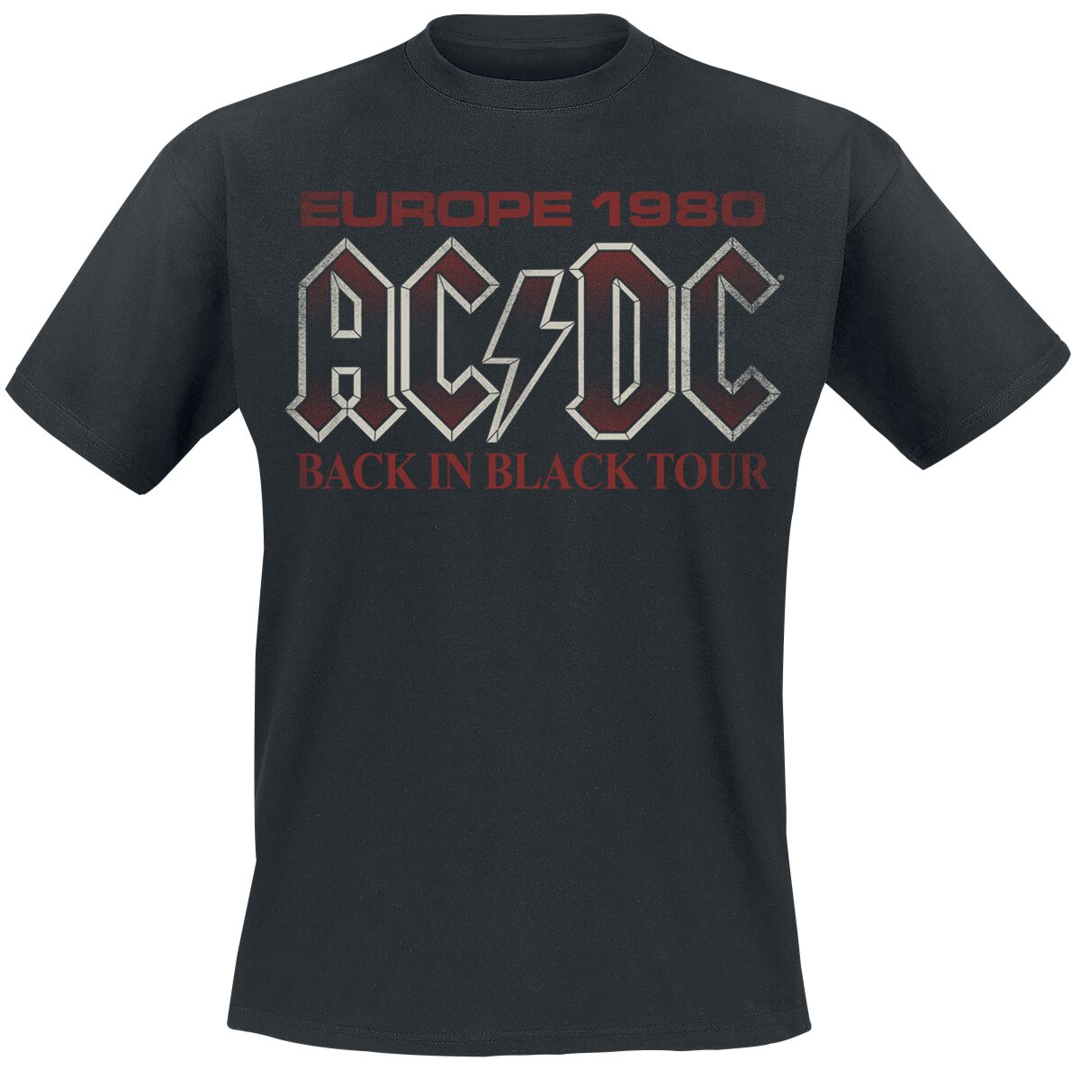 4055585576538 - AC DC Back In Black Europe 1980 T-Shirt schwarz in L 4055585576538 - AC DC Back In Black Europe 1980 T-Shirt schwarz in L