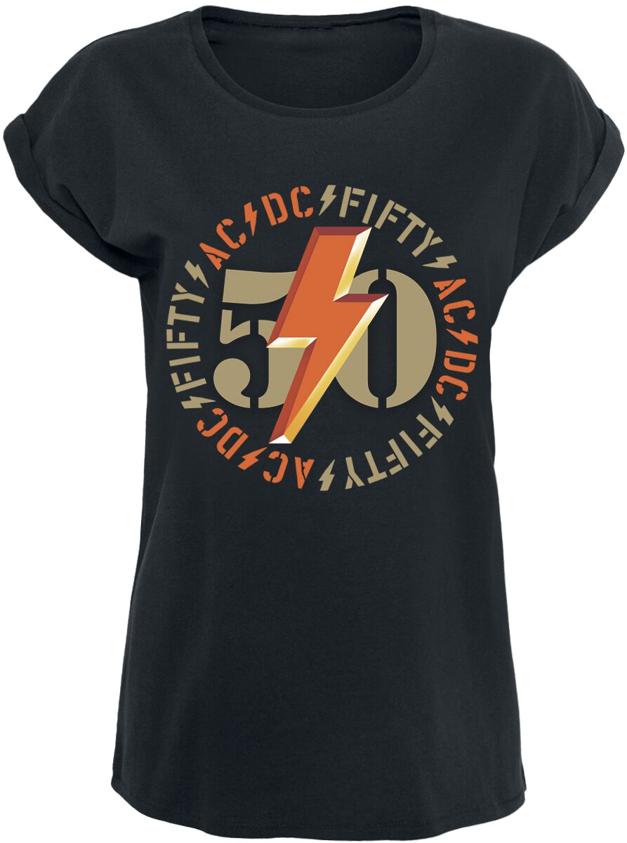 4055585915696 - AC DC Fifty Bold Emblem T-Shirt schwarz in XXL