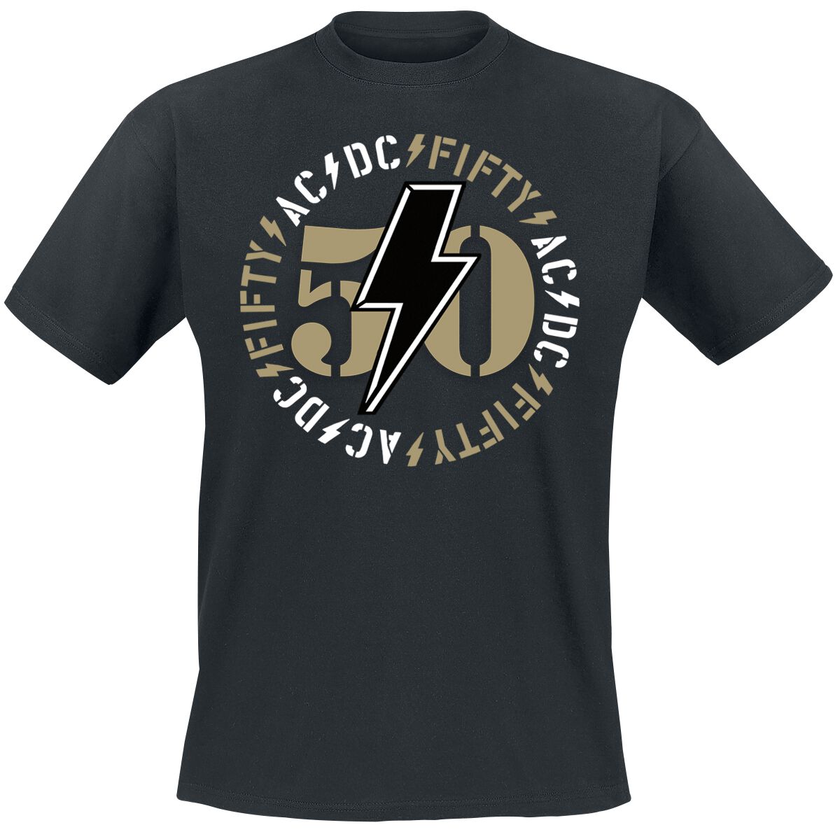 4055585915917 - AC DC Fifty Bold Emblem T-Shirt schwarz in 3XL