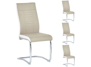 4055641939277 - Caro-möbel - Esszimmerstuhl alba im 4er Set in beige-weiß