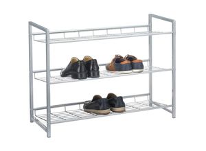 4055641939796 - Caro-möbel - Schuhregal system silber lackiert 3 Fächer