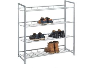 4055641939802 - Caro-möbel - Schuhregal system silber lackiert 4 Fächer