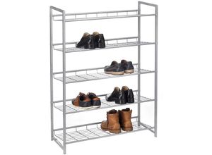 4055641946879 - Caro-möbel - Schuhregal system silber lackiert 5 Fächer