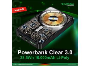 4055655232296 - Powerbank Clear 30 PD20W 10Ah 385Wh Li-Poly - Patona