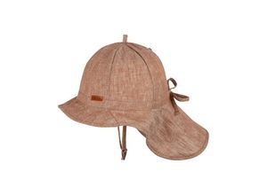 4055672251836 - PURE PURE BY BAUER - Leinen-Sommerhut UNI mit Nackenschutz in karamell Gr51