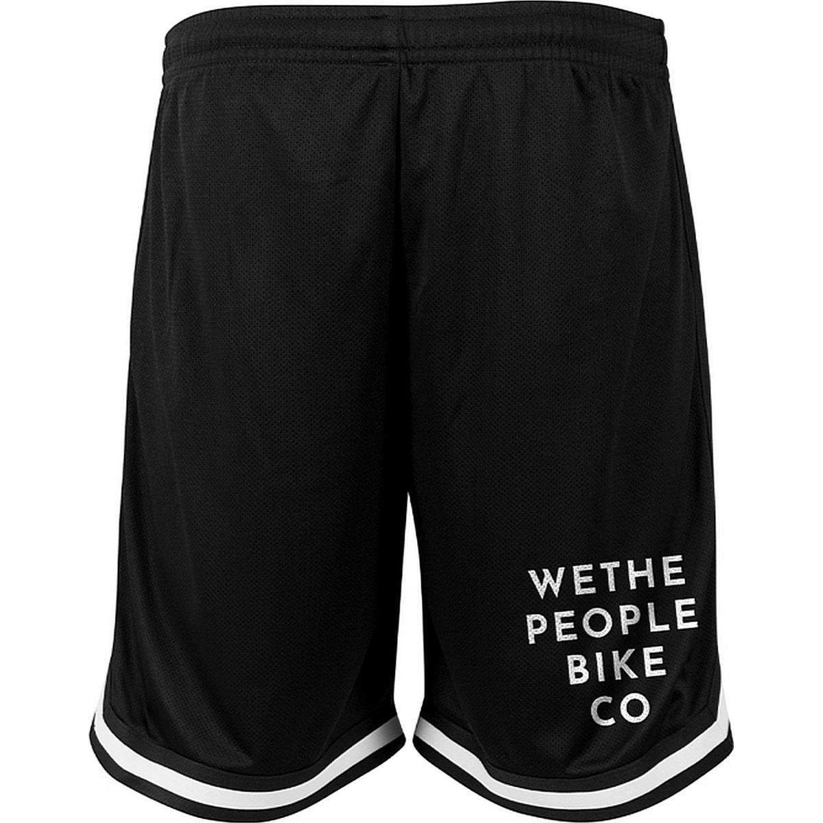 4055822510943 - WeThePeople Bike Co Shorts Schwarz mit Weißem Druck - Größe XXL 100% Baumwolle