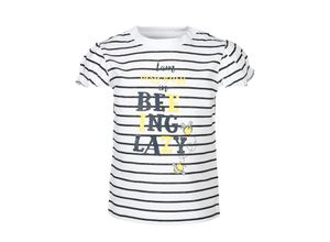 4055852453166 - - T-Shirt BEEING LAZY gestreift in weiß schwarz Gr62