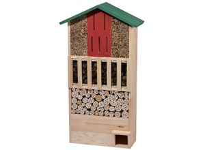 4055894226964 - DOBAR GREEN LABEL Insektenhotel XXL Insektenhotels mit Igelhaus und Schmetterlingskasten BxTxH 58x30x110 cm bunt (grün natur rot) Tierbedarf Insektenhotels