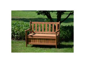 4055894293508 - Dobar Massive Gartenbank mit Stauraum Truhenbank für den Garten 115 x 58 x 89 cm Kiefer Braun