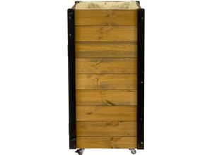 4055894561515 - dobar Rollbarer Gartenschrank mit Wolle 60x40x80 cm natur schwarzer Eckschutz