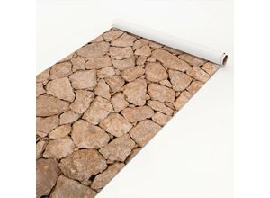 4055957061099 - Micasia - Steinfolie - Apulia Stone Wall - Alte Steinmauer aus großen Steinen - Klebefolie Steinoptik Größe HxB 50cm x 50cm