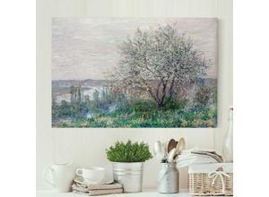 4055957245819 - Micasia - Leinwanddruck Claude Monet - Gemälde Frühlingsstimmung bei Vétheuil - Kunstdruck Quer 23 - Impressionismus Größe HxB 40cm x 60cm