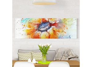 4055957398638 - Micasia - Leinwandbild - Painted Sunflower - Panorama Quer Größe HxB 30cm x 90cm