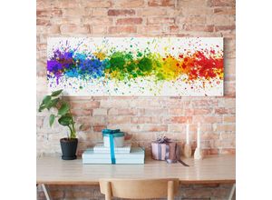 4055957400232 - Micasia - Leinwandbild - Rainbow Splatter - Panorama Quer Größe HxB 30cm x 90cm