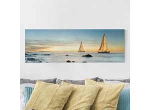 4055957402137 - Micasia - Leinwandbild - Segelschiffe im Ozean - Panorama Quer Größe HxB 30cm x 90cm