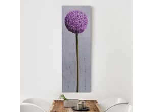 4055957412044 - Micasia - Leinwandbild - Allium Kugel-Blüten - Panorama Hoch Größe HxB 120cm x 40cm