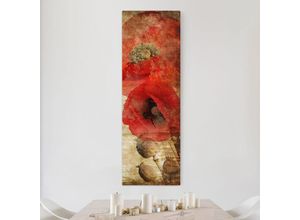 4055957417889 - Micasia - Leinwandbild - Poppy Flower - Panorama Hoch Größe HxB 90cm x 30cm