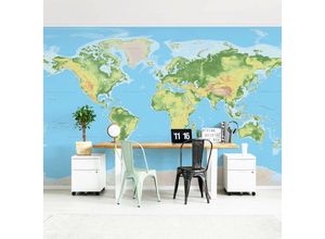 4055957695409 - Micasia - Fototapete - Physische Weltkarte - Vliestapete Breit Größe HxB 320cm x 480cm