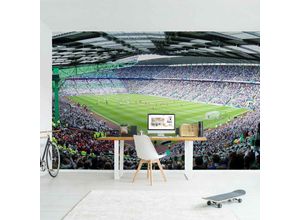 4055958130213 - Kindertapete - Vliestapeten - Fußballstadion - Fußball Fototapete Breit Größe HxB 320cm x 480cm