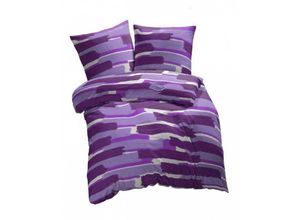 4055971000180 - Etérea - Microfaser Seersucker Bettwäsche Patchy Lila 135x200 cm + 80x80 cm - Lila