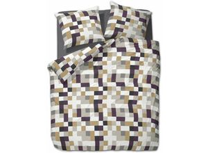 4055971002009 - etérea Microfaser Kissenbezug Chars Beige Violett 80x80 cm - Violett