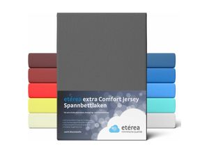 4055971003327 - etérea Extra Jersey Spannbettlaken Anthrazit 240x220 cm - Anthrazit