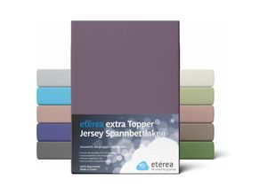 4055971005758 - Extra Jersey Topper Spannbettlaken 90x200 - 100x220 cm Pflaume - Pflaume - Etérea