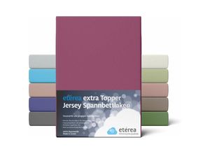 4055971005987 - Extra Jersey Topper Spannbettlaken 180x200 - 200x220 cm Bordeaux - Bordeaux - Etérea