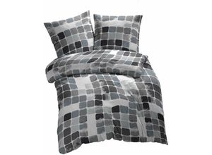 4055971008995 - Etérea - Microfaser Bettwäsche Punkte Schwarz Weiß 135x200 cm + 80x80 cm - Schwarz